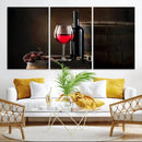 Wall Art Red Wine Bottle and Tun Canvas Print by MyGreatCanvas | Canvas Wall Art Prints | Photo Prints & Wall Decor