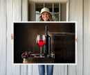 Wall Art Red Wine Bottle and Tun Canvas Print by MyGreatCanvas | Canvas Wall Art Prints | Photo Prints & Wall Decor