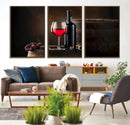 Wall Art Red Wine Bottle and Tun Canvas Print by MyGreatCanvas | Canvas Wall Art Prints | Photo Prints & Wall Decor