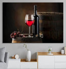 Wall Art Red Wine Bottle and Tun Canvas Print by MyGreatCanvas | Canvas Wall Art Prints | Photo Prints & Wall Decor