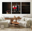 Wall Art Red Wine Bottle and Tun Canvas Print by MyGreatCanvas | Canvas Wall Art Prints | Photo Prints & Wall Decor