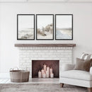 3 Piece Coastal Landscape. Waves, Surfers, Beach Pathway by Wall Art Set