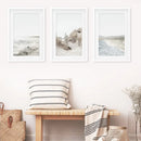 3 Piece Coastal Landscape. Waves, Surfers, Beach Pathway by Wall Art Set