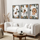 Safari Animals Wall Art Set of 3 Prints for Nursery by Wall Art Set
