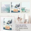 California Wall Art. Surfers on the Waves, Yellow Van, Lifeguard by Wall Art Set