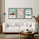 Holiday Nursery Christmas Set of 3 Wall Prints by Wall Art Set