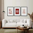 Merry Christmas Minimalist Holiday Decor Poster by Wall Art Set