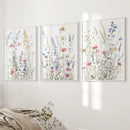 Wildflower Colorful Trendy Wall Art Poster Decor by Wall Art Set