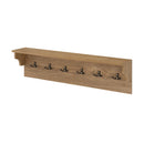 Wall Hooks with Shelf 31.5inch Wooden Coat Rack with 6 Hooks for Hats Towels Purses Robes by LJGDeals
