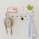 Wall Hooks with Shelf 31.5inch Wooden Coat Rack with 6 Hooks for Hats Towels Purses Robes by LJGDeals