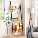 Wall-Leaning Decorative Blanket Holder with 5 Removable Hooks by LJGDeals