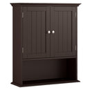 Wall Mount Bathroom Cabinet Storage Organizer with Doors and Shelves-Black by DirectDeals