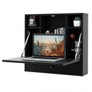 Wall-Mount Folding Desk with Storage Shelves and Drawer