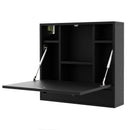 Wall-Mount Folding Desk with Storage Shelves and Drawer