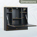 Wall-Mount Folding Desk with Storage Shelves and Drawer
