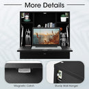 Wall-Mount Folding Desk with Storage Shelves and Drawer