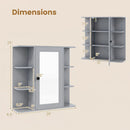 Wall Mounted Bathroom Medicine Cabinet with Mirror - Gray by LJGDeals