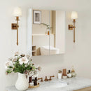 Double Door Bathroom Wall Cabinet with Mirror and Adjustable Shelf by DirectDeals