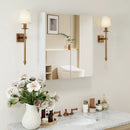 Double Door Bathroom Wall Cabinet with Mirror and Adjustable Shelf by LJGDeals