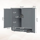 Wall Mounted Bathroom Storage Medicine Cabinet with Towel Bar