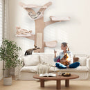 Wall-Mounted Cat Tower with Hammock Platforms and Sisal Scratching Mat-Natural by LJGDeals