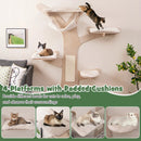 Wall-Mounted Cat Tower with Hammock Platforms and Sisal Scratching Mat-Natural by LJGDeals
