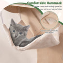 Wall-Mounted Cat Tower with Hammock Platforms and Sisal Scratching Mat-Natural by LJGDeals