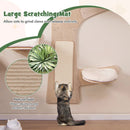Wall-Mounted Cat Tower with Hammock Platforms and Sisal Scratching Mat-Natural by LJGDeals