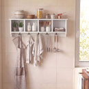 Wall-Mounted Coat Rack with 4 Cubbies and 5 Double Hooks by DirectDeals