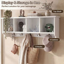 Wall-Mounted Coat Rack with 4 Cubbies and 5 Double Hooks by LJGDeals