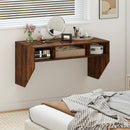 Wall-Mounted Computer Desk Floating Laptop Desk with 3 Storage Compartments by LJGDeals
