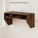 Wall-Mounted Computer Desk Floating Laptop Desk with 3 Storage Compartments by LJGDeals