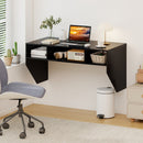 Wall-Mounted Computer Desk Floating Laptop Desk with 3 Storage Compartments