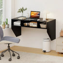 Wall-Mounted Computer Desk Floating Laptop Desk with 3 Storage Compartments by LJGDeals