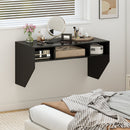 Wall-Mounted Computer Desk Floating Laptop Desk with 3 Storage Compartments