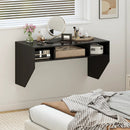 Wall-Mounted Computer Desk Floating Laptop Desk with 3 Storage Compartments by LJGDeals