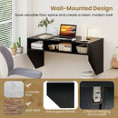 Wall-Mounted Computer Desk Floating Laptop Desk with 3 Storage Compartments by LJGDeals