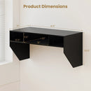 Wall-Mounted Computer Desk Floating Laptop Desk with 3 Storage Compartments by LJGDeals