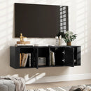 Wall Mounted Floating 2 Door Desk Hutch Storage Shelves by LJGDeals