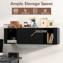 Wall Mounted Floating 2 Door Desk Hutch Storage Shelves by LJGDeals