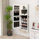 Wall Mounted Jewelry Armoire Organizer with Full-Length Frameless Mirror-White by LJGDeals