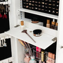Wall Mounted Jewelry Armoire Organizer with Full-Length Frameless Mirror-White by LJGDeals