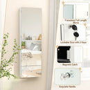 Wall Mounted Jewelry Armoire Organizer with Full-Length Frameless Mirror-White by LJGDeals
