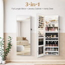 Wall Mounted Jewelry Cabinet with Full-Length Mirror
