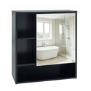 Wall-Mounted Mirror Cabinet with Hidden & Open Storage by LJGDeals