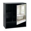 Wall-Mounted Mirror Cabinet with Hidden & Open Storage by DirectDeals
