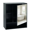 Wall-Mounted Mirror Cabinet with Hidden & Open Storage by LJGDeals