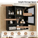 Wall-Mounted Mirror Cabinet with Hidden & Open Storage by LJGDeals