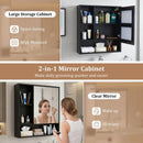 Wall-Mounted Mirror Cabinet with Hidden & Open Storage by DirectDeals
