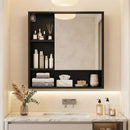Wall-Mounted Mirror Cabinet with Hidden & Open Storage by LJGDeals